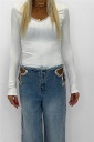 jeans modello wide leg bijoux